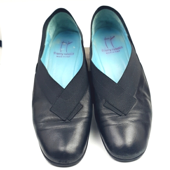 Thierry Rabotin Black soft leather size 42 elastic trim comfort office w… - Picture 4 of 16